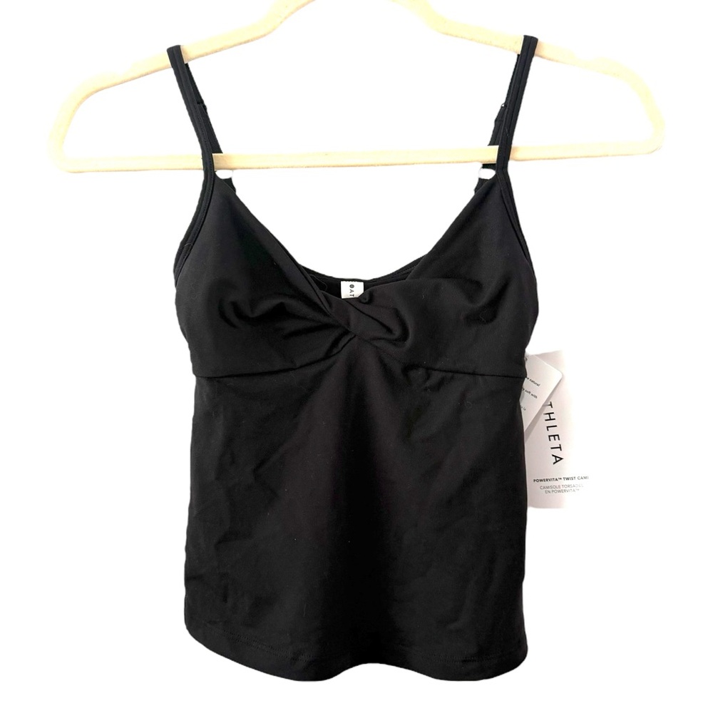 Athleta Women’s Size XXS Black Twist-Front Tank Top Athletic Camisole NWT